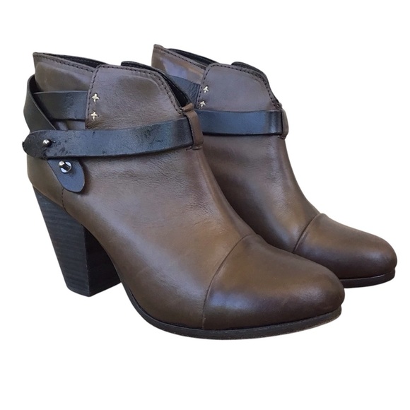 Rag & Bone Brown Leather Harrow Ankle Boots - Picture 2 of 10
